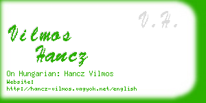 vilmos hancz business card